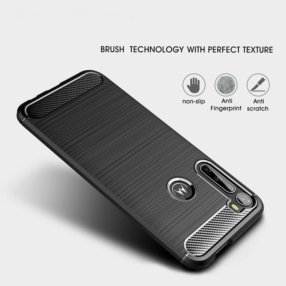 Techsuit Carbon Silicone - θήκη για Motorola One Fusion - Μαύρο 6
