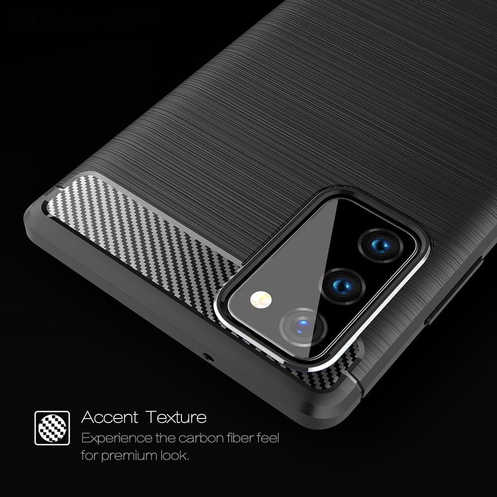 Techsuit Carbon Silicone - θήκη για Samsung Galaxy Note20 - Μαύρο 2