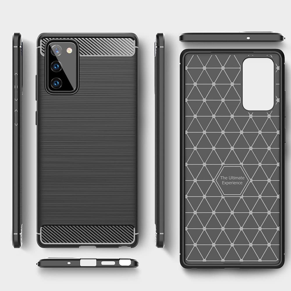 Techsuit Carbon Silicone - θήκη για Samsung Galaxy Note20 - Μαύρο 3