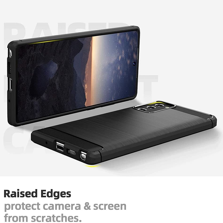 Techsuit Carbon Silicone - θήκη για Samsung Galaxy Note20 - Μαύρο 6