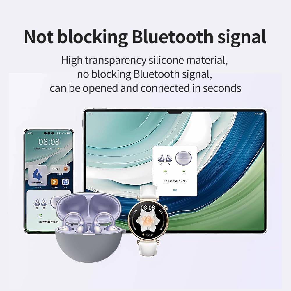 Techsuit - Θήκη Σιλικόνης - για Huawei FreeClip, Λείο Υπερλεπτό Υλικό - Μαύρο 7