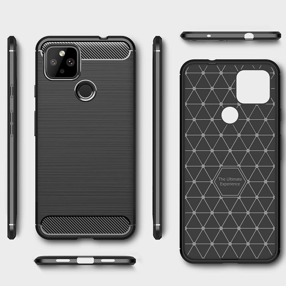 Techsuit Carbon Silicone - θήκη για Google Pixel 4a 5G - Μαύρο 2