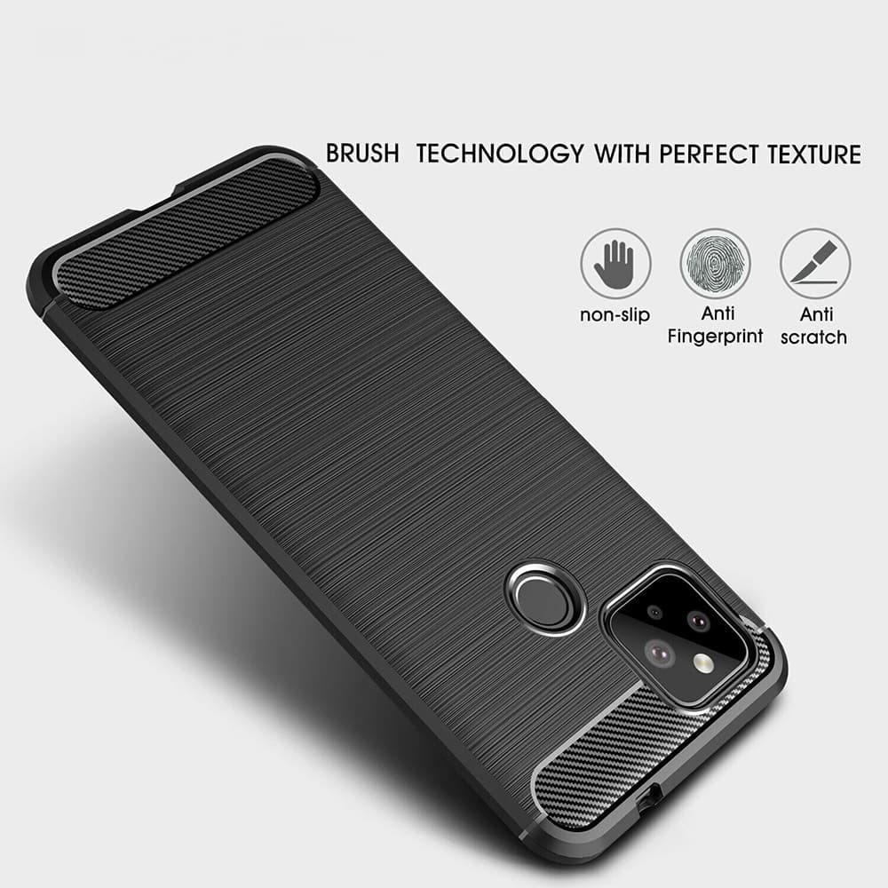 Techsuit Carbon Silicone - θήκη για Google Pixel 4a 5G - Μαύρο 5