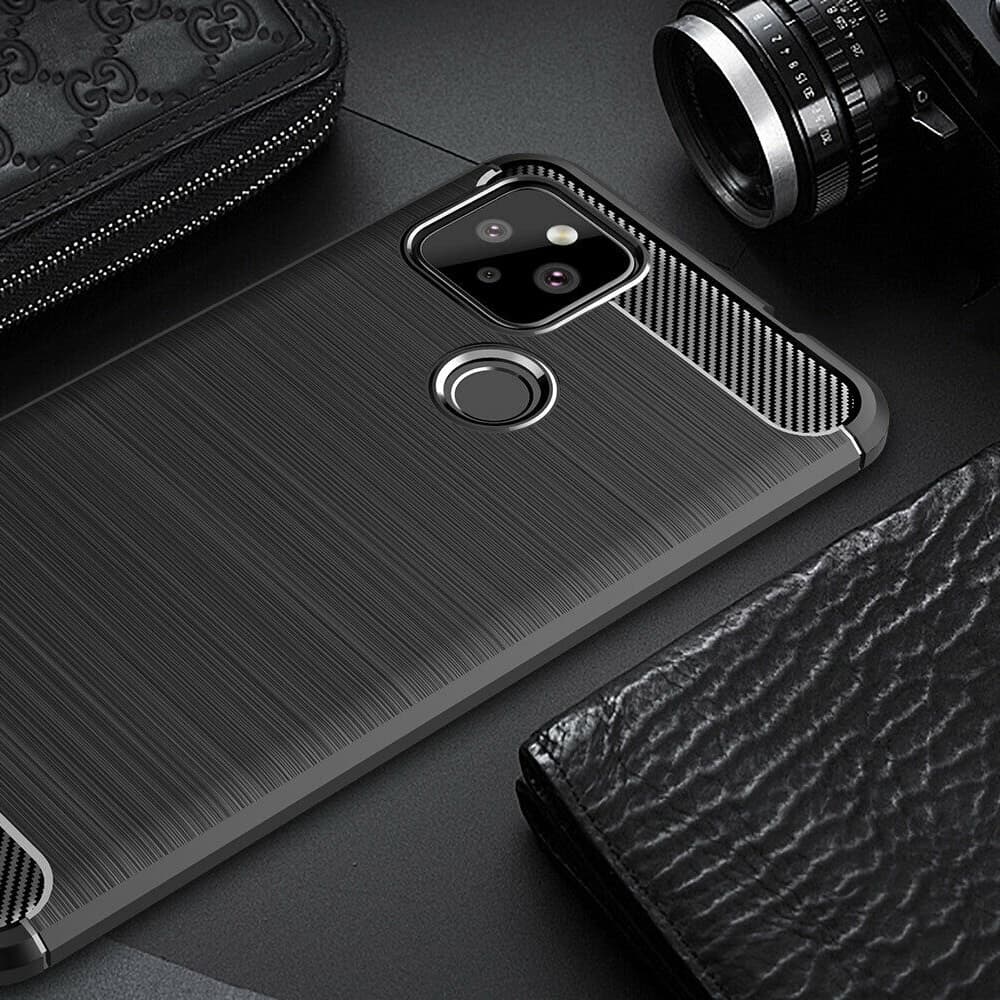 Techsuit Carbon Silicone - θήκη για Google Pixel 4a 5G - Μαύρο 6