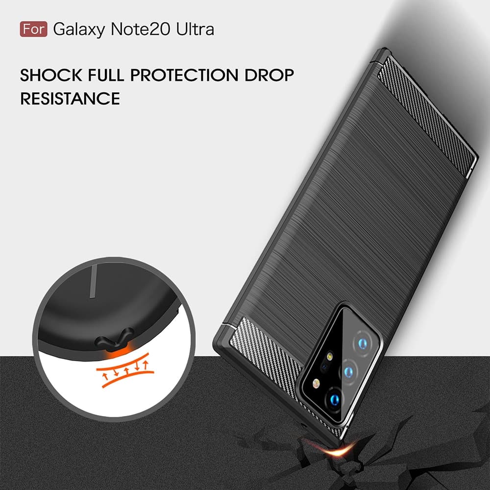 Techsuit Carbon Silicone - θήκη για Samsung Galaxy Note20 Ultra - Μαύρο 2