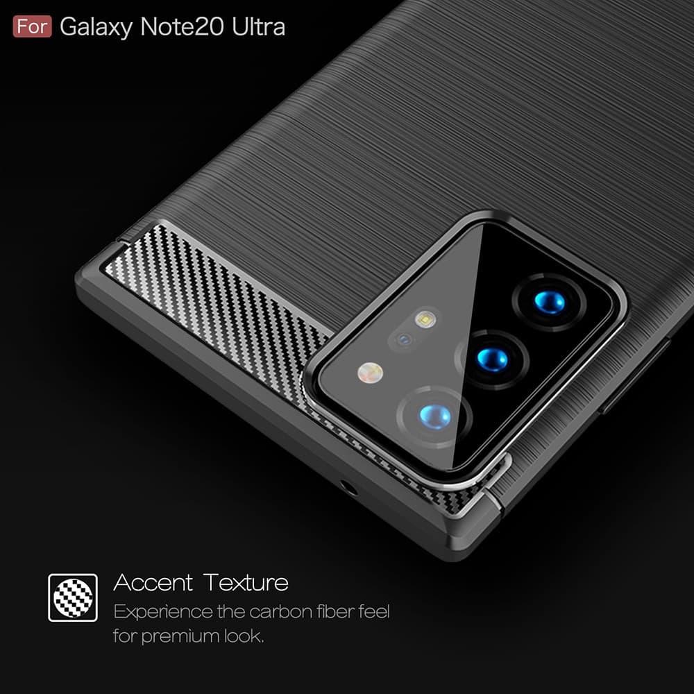 Techsuit Carbon Silicone - θήκη για Samsung Galaxy Note20 Ultra - Μαύρο 3