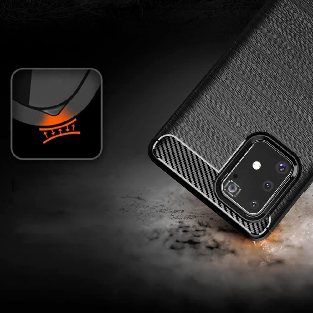 Techsuit Carbon Silicone - θήκη για Samsung Galaxy S10 Lite - Μαύρο 3