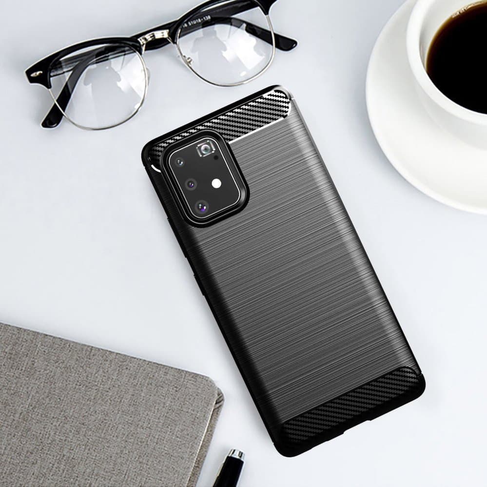 Techsuit Carbon Silicone - θήκη για Samsung Galaxy S10 Lite - Μαύρο 6