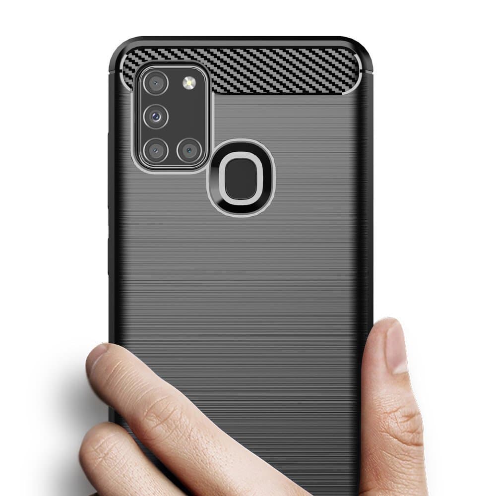 Techsuit Carbon Silicone - θήκη για Samsung Galaxy A21s - Μαύρο 4
