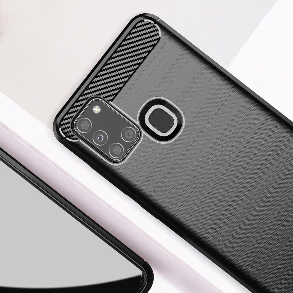 Techsuit Carbon Silicone - θήκη για Samsung Galaxy A21s - Μαύρο 5