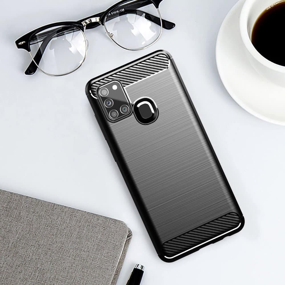 Techsuit Carbon Silicone - θήκη για Samsung Galaxy A21s - Μαύρο 6