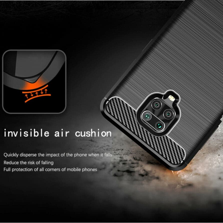 Techsuit Carbon Silicone - θήκη για Xiaomi Redmi Note 9S - Μαύρο 2