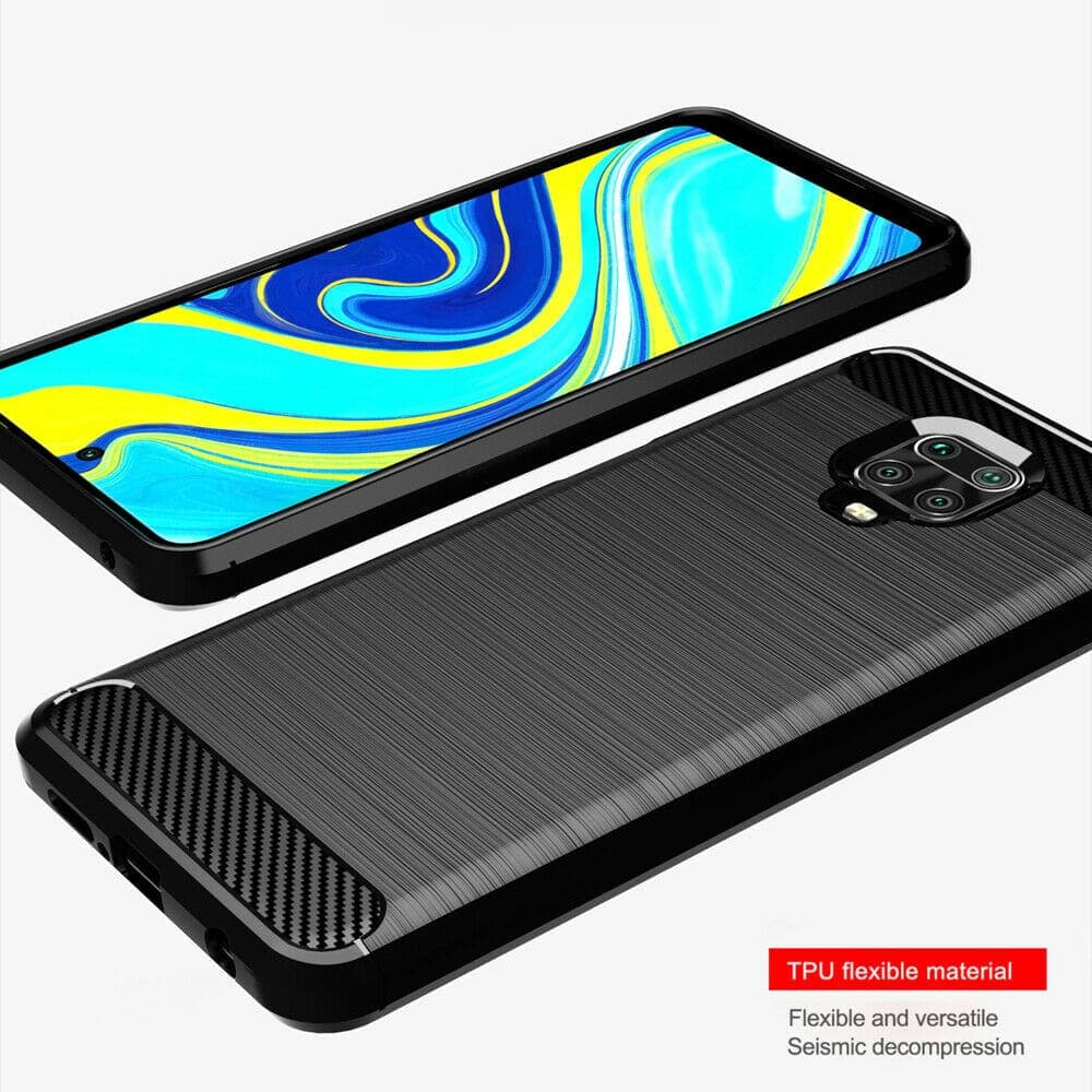Techsuit Carbon Silicone - θήκη για Xiaomi Redmi Note 9S - Μαύρο 3