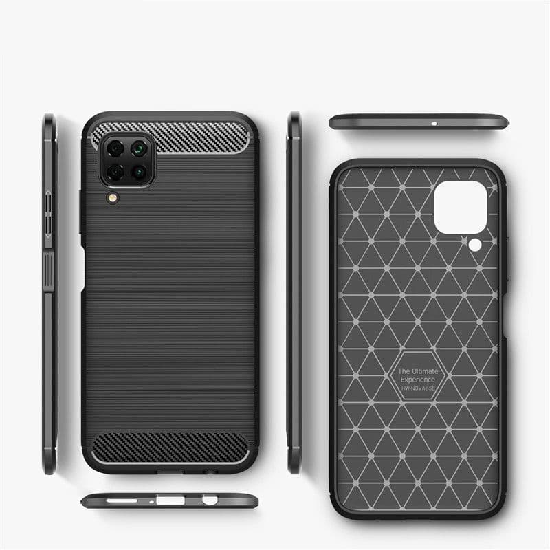 Techsuit Carbon Silicone - θήκη για Huawei P40 lite - Μαύρο 4