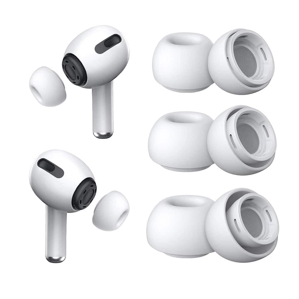 Techsuit - (3 πακέτο) Ανταλλακτικά ακουστικά (ET1) - για Apple AirPods Pro 1 / 2, Μαλακό Premium Σιλικόνη - Λευκό 2