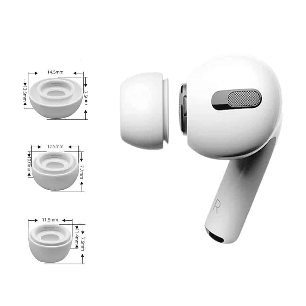 Techsuit - (3 πακέτο) Ανταλλακτικά ακουστικά (ET1) - για Apple AirPods Pro 1 / 2, Μαλακό Premium Σιλικόνη - Λευκό 4