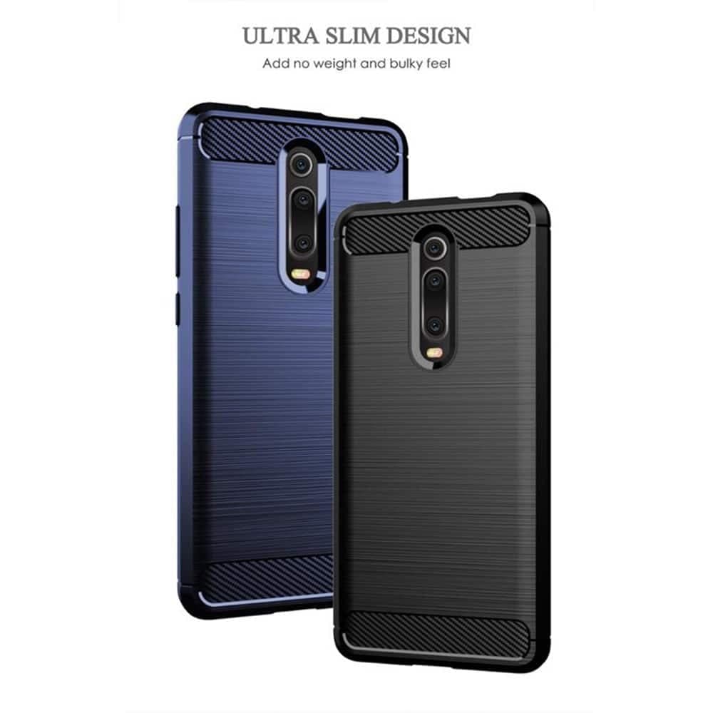 Techsuit Carbon Silicone - θήκη για Xiaomi Mi 9T - Μαύρο 2