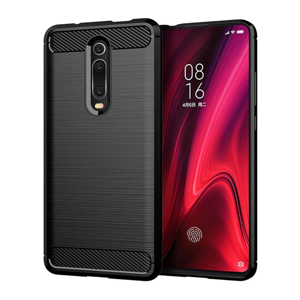 Techsuit Carbon Silicone - θήκη για Xiaomi Mi 9T - Μαύρο