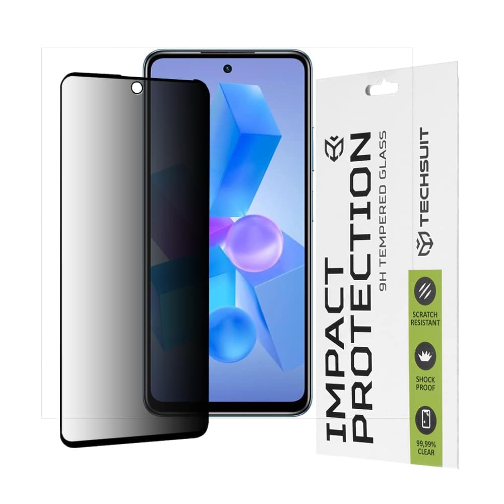Techsuit - 111D Privacy Full Glue - Infinix Hot 40 / 40 Pro / Tecno Spark 20 Pro / Pova 5 Pro - Black