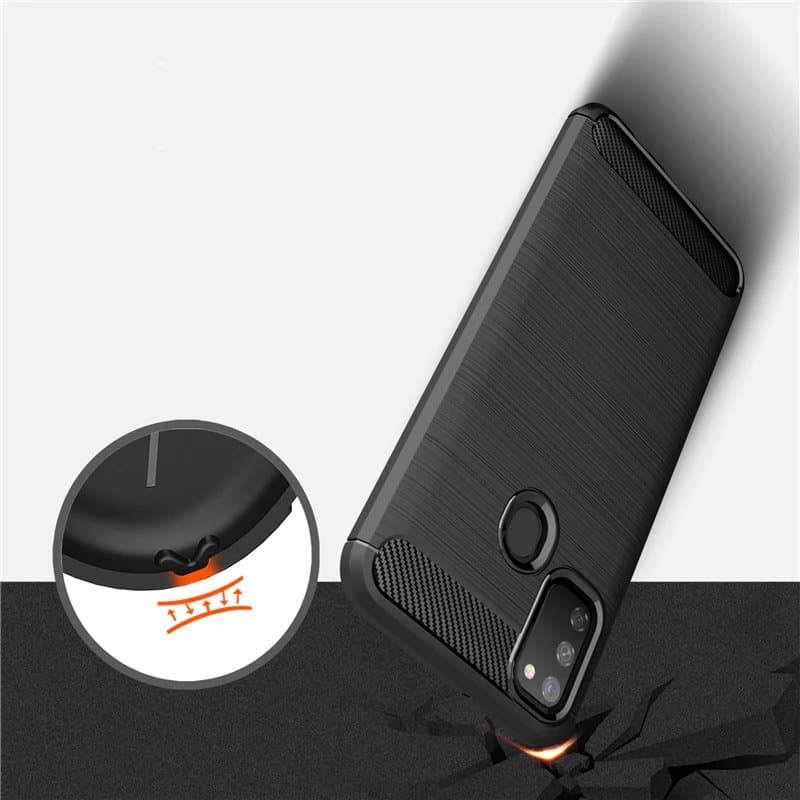 Techsuit Carbon Silicone - θήκη για Samsung Galaxy M21 - Μαύρο 2