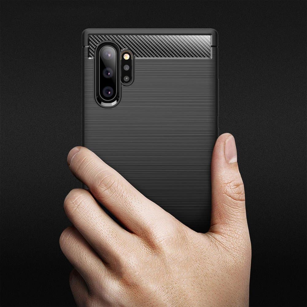 Techsuit Carbon Silicone - θήκη για Samsung Galaxy Note10+ - Μαύρο 3