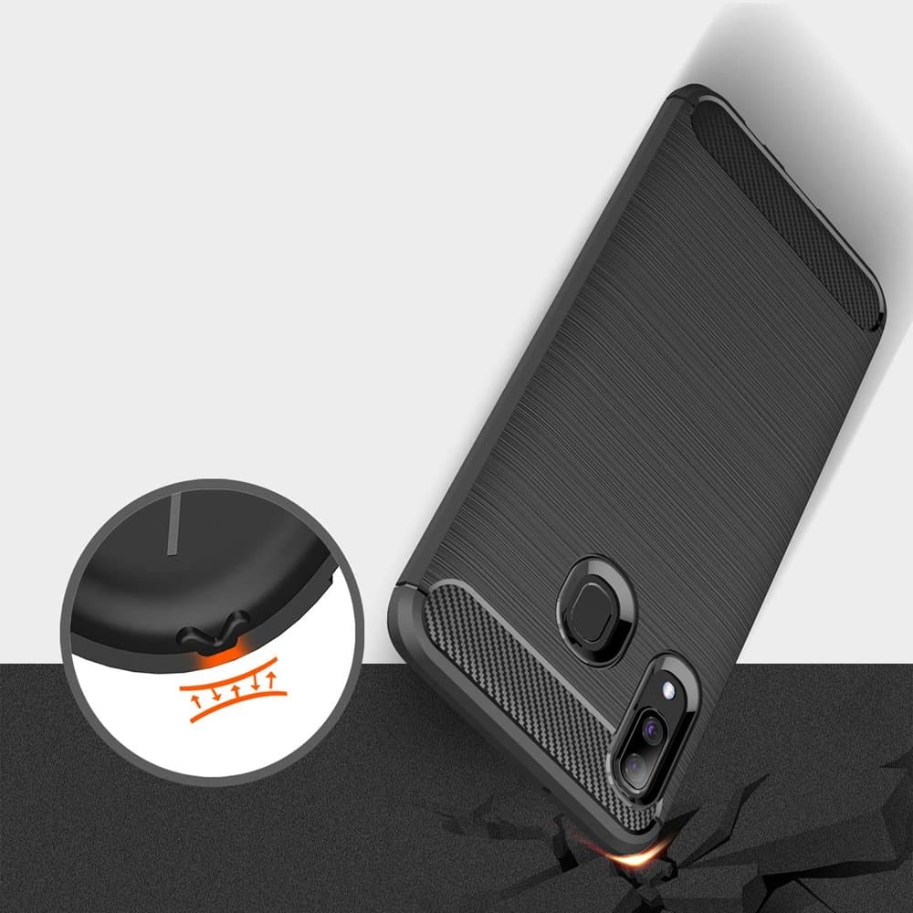 Techsuit Carbon Silicone - θήκη για Samsung Galaxy A40 - Μαύρο 2