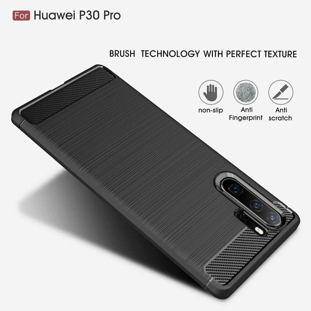 Techsuit Carbon Silicone - θήκη για Huawei P30 Pro - Μαύρο 3
