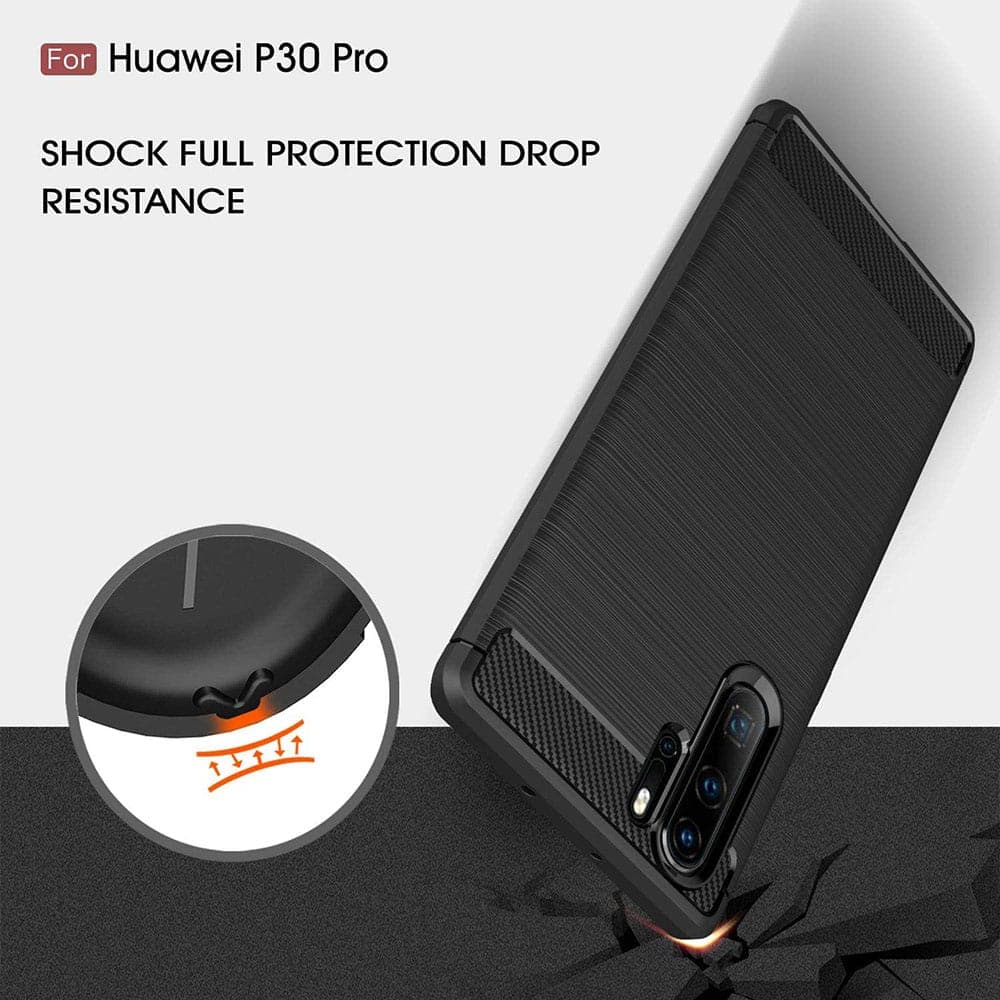 Techsuit Carbon Silicone - θήκη για Huawei P30 Pro - Μαύρο 4