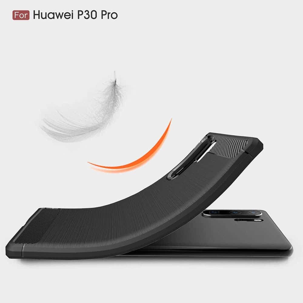 Techsuit Carbon Silicone - θήκη για Huawei P30 Pro - Μαύρο 6