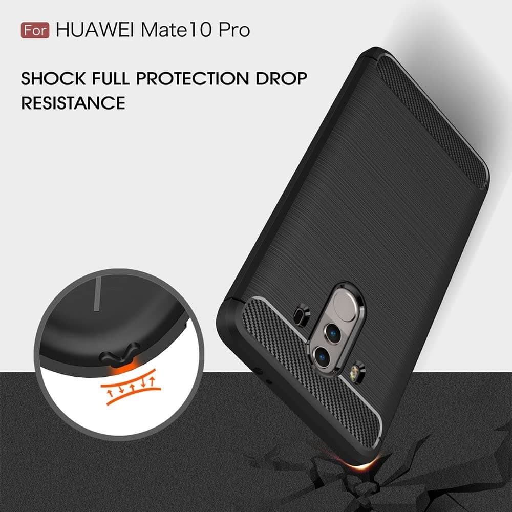 Techsuit Carbon Silicone - θήκη για Huawei Mate 10 Pro - Μαύρο 5