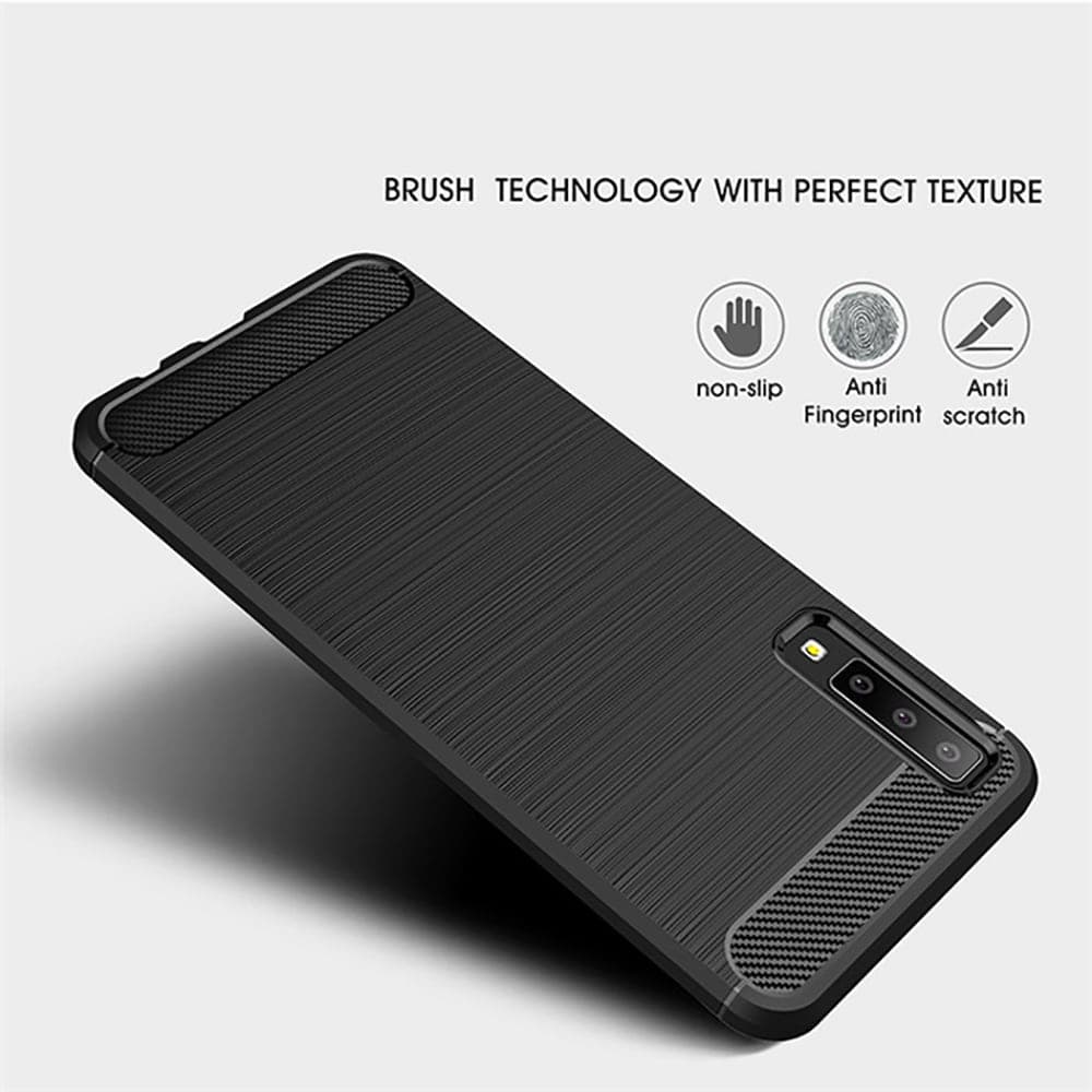 Techsuit Carbon Silicone - θήκη για Samsung Galaxy A7 (2018) - Μαύρο 2