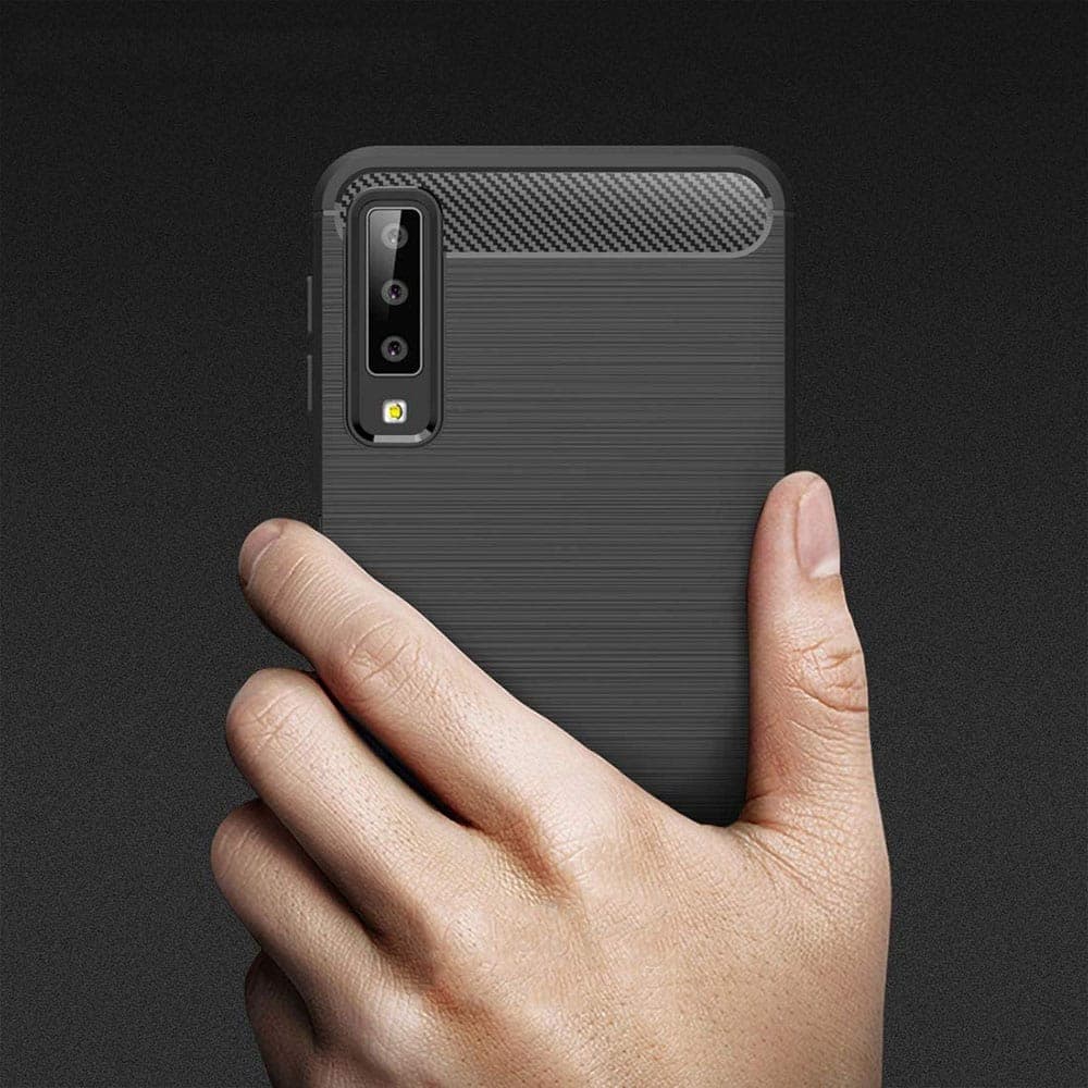 Techsuit Carbon Silicone - θήκη για Samsung Galaxy A7 (2018) - Μαύρο 3
