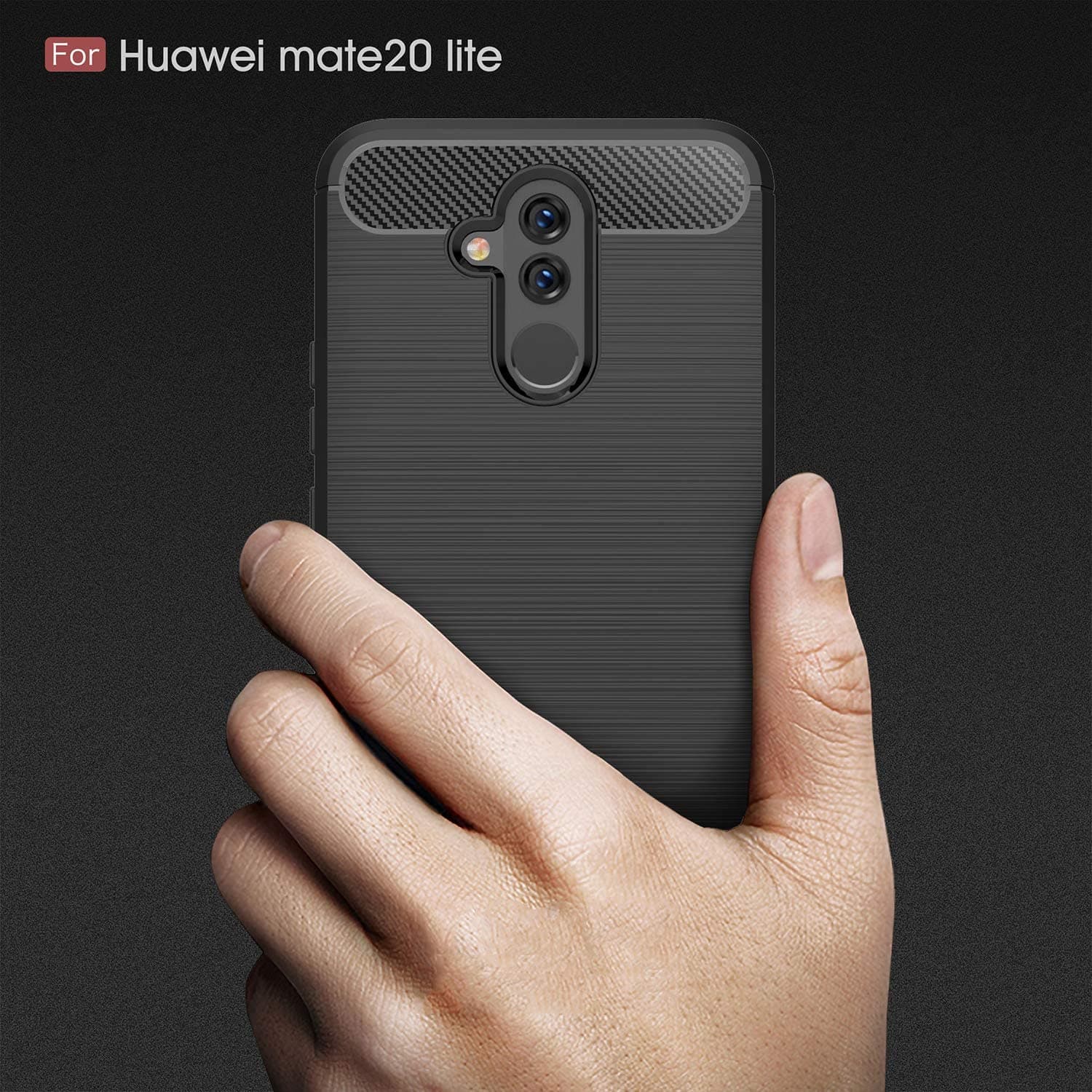 Techsuit Carbon Silicone - θήκη για Huawei Mate 20 lite - Μαύρο 2