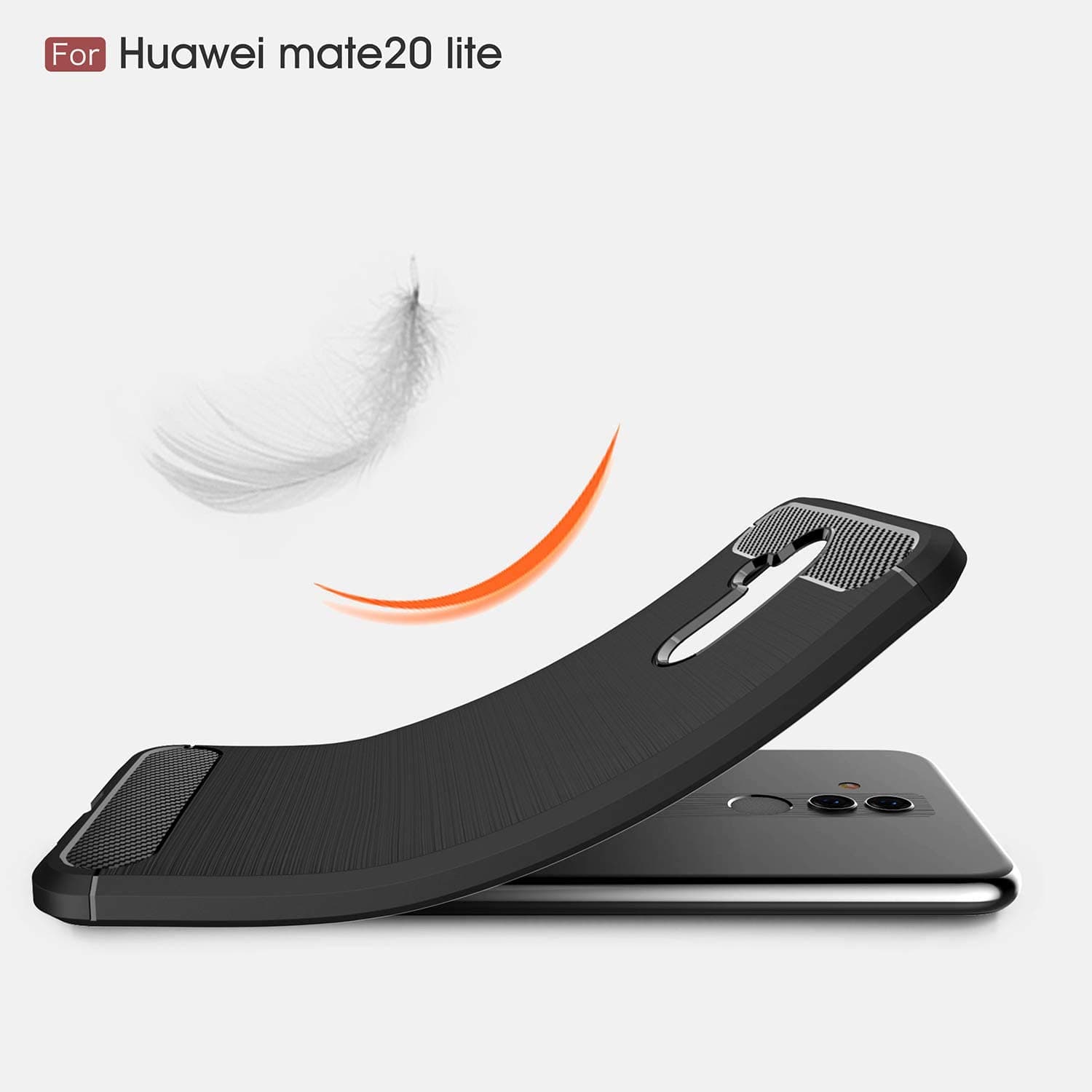 Techsuit Carbon Silicone - θήκη για Huawei Mate 20 lite - Μαύρο 3