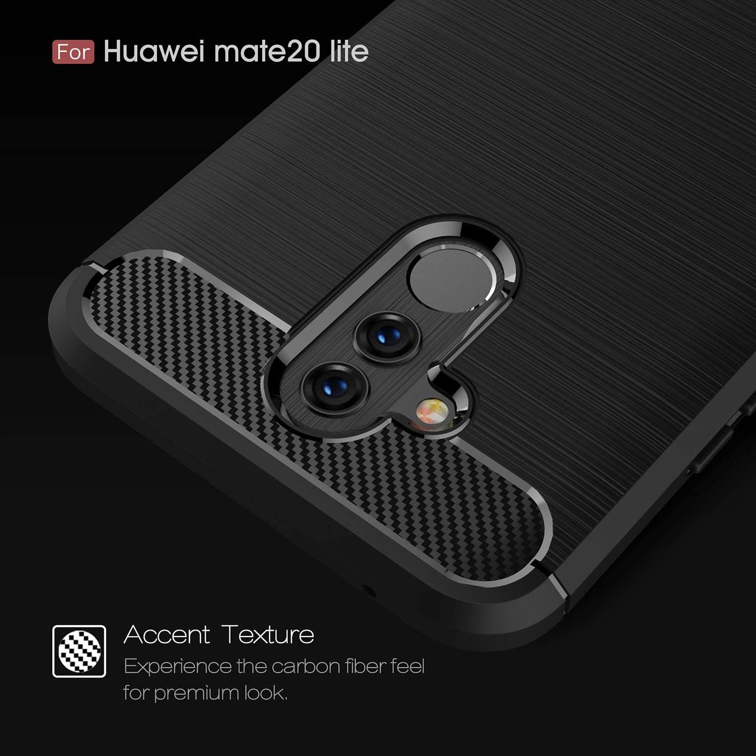 Techsuit Carbon Silicone - θήκη για Huawei Mate 20 lite - Μαύρο 5