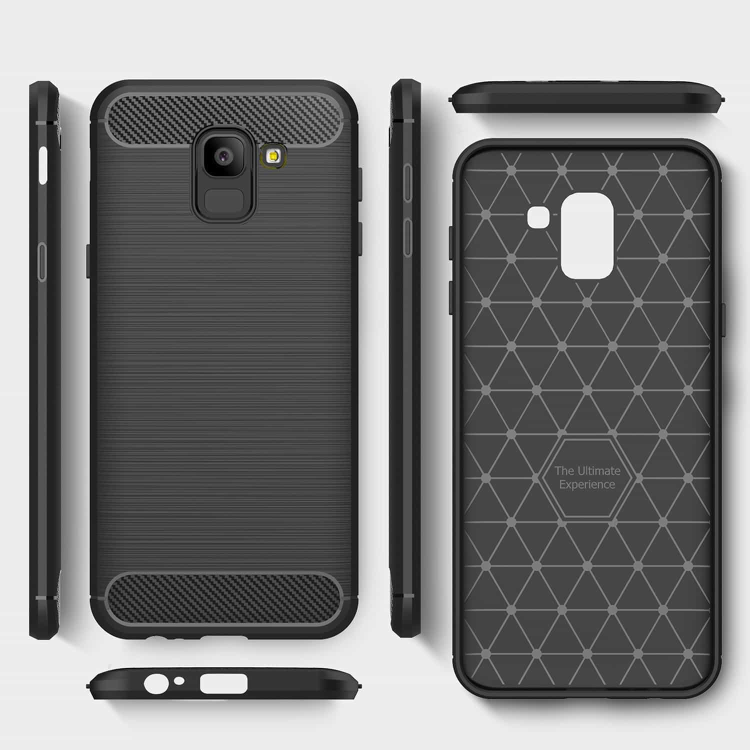Techsuit Carbon Silicone - θήκη για Samsung Galaxy J6 - Μαύρο 2