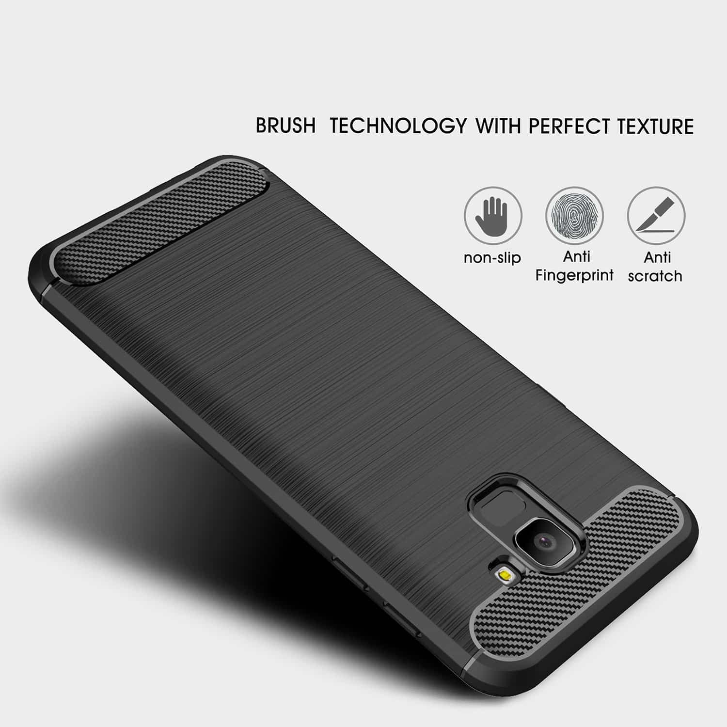 Techsuit Carbon Silicone - θήκη για Samsung Galaxy J6 - Μαύρο 3