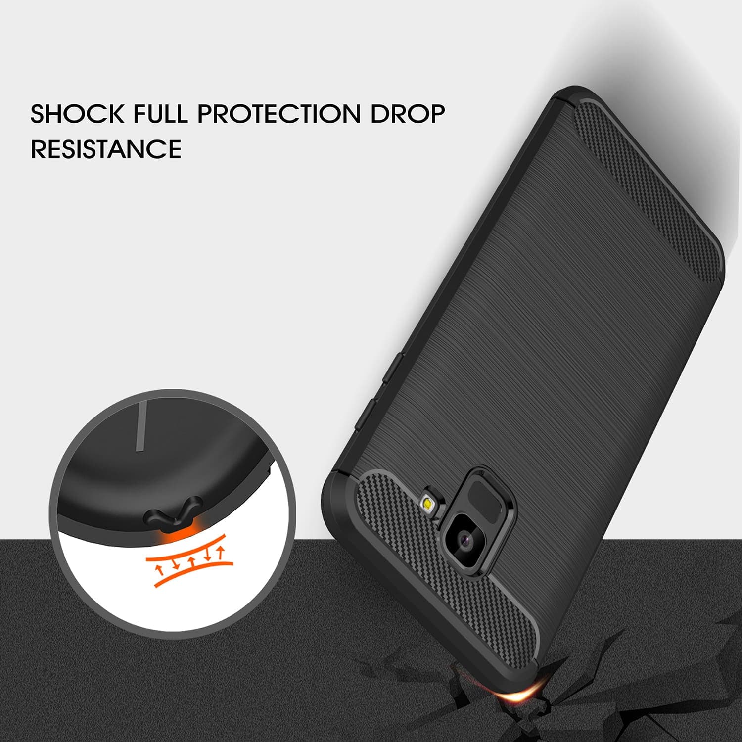 Techsuit Carbon Silicone - θήκη για Samsung Galaxy J6 - Μαύρο 5