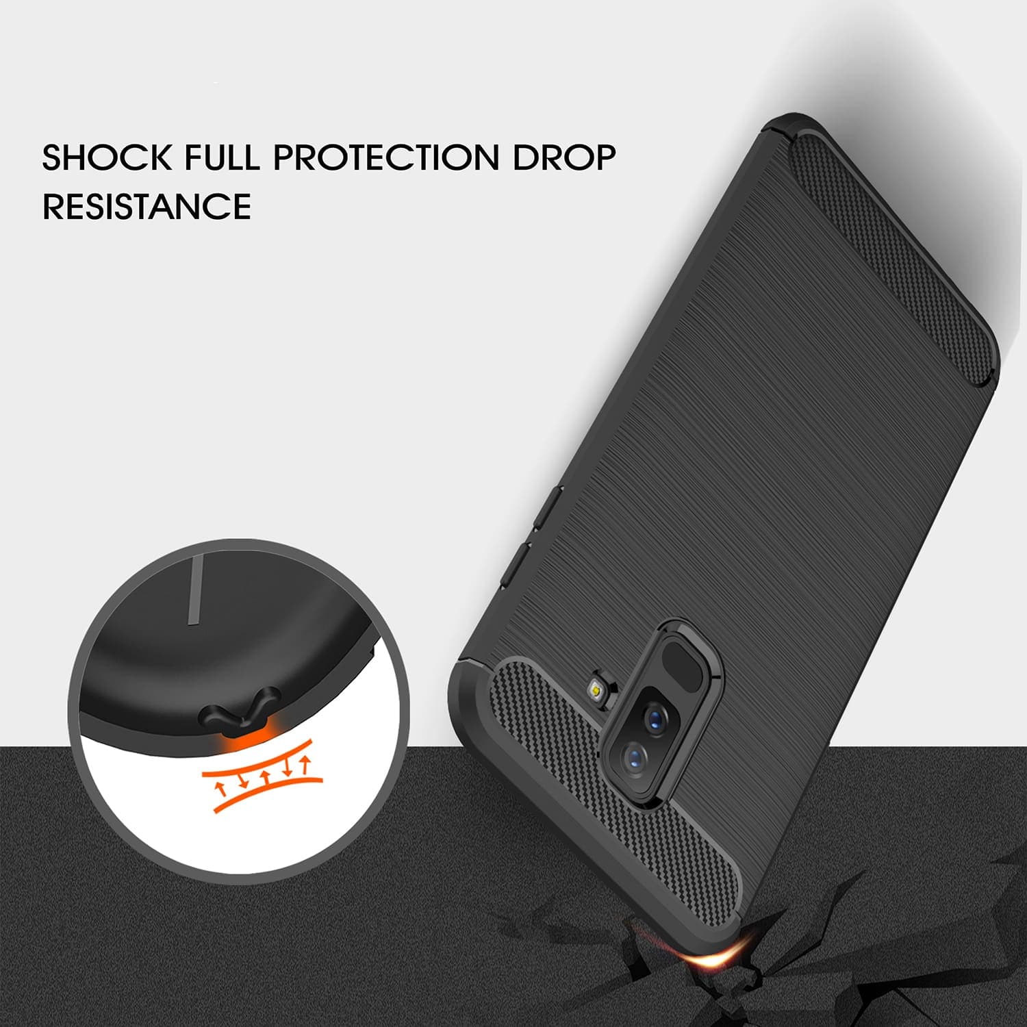 Techsuit Carbon Silicone - θήκη για Samsung Galaxy A6+ (2018) - Μαύρο 3