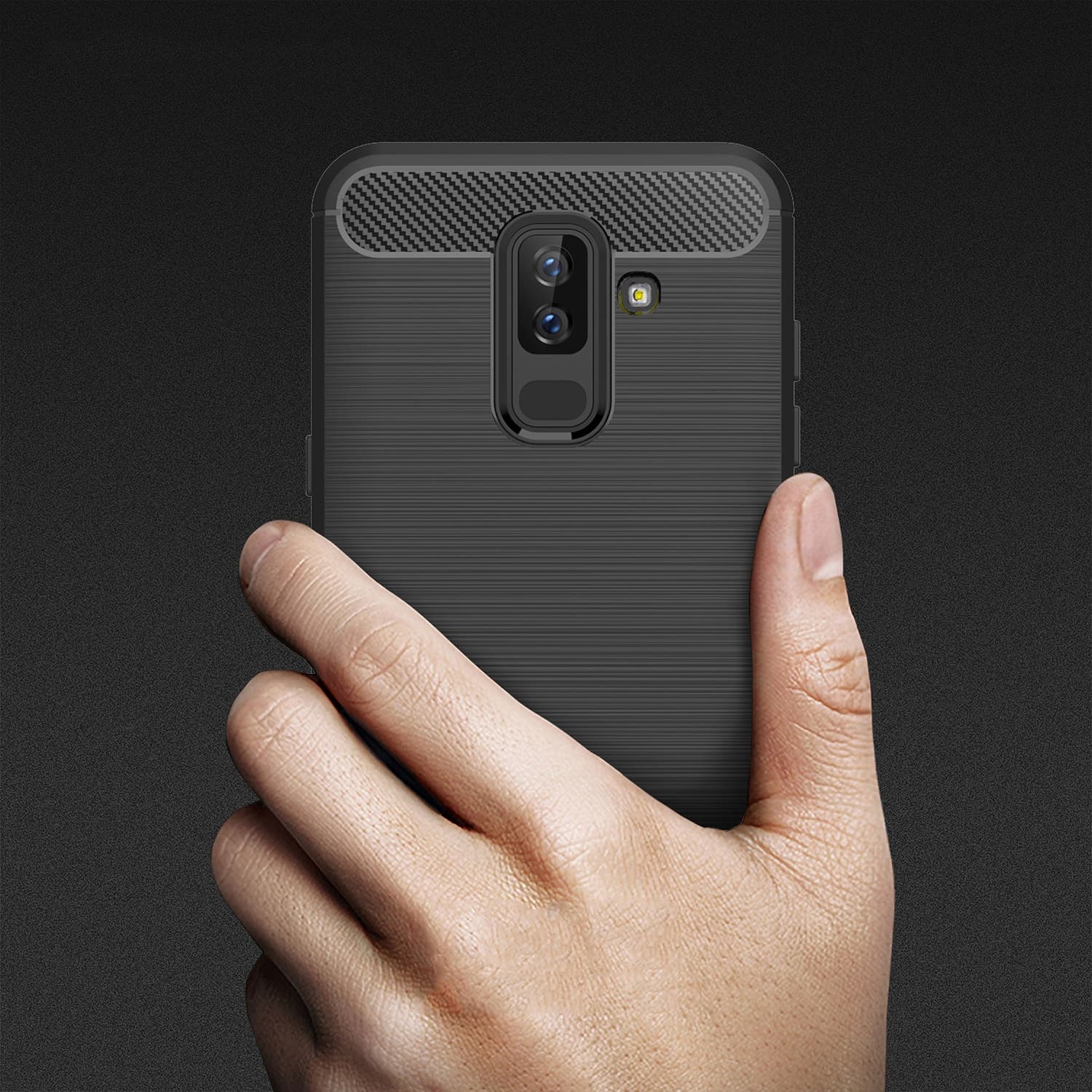 Techsuit Carbon Silicone - θήκη για Samsung Galaxy A6+ (2018) - Μαύρο 5