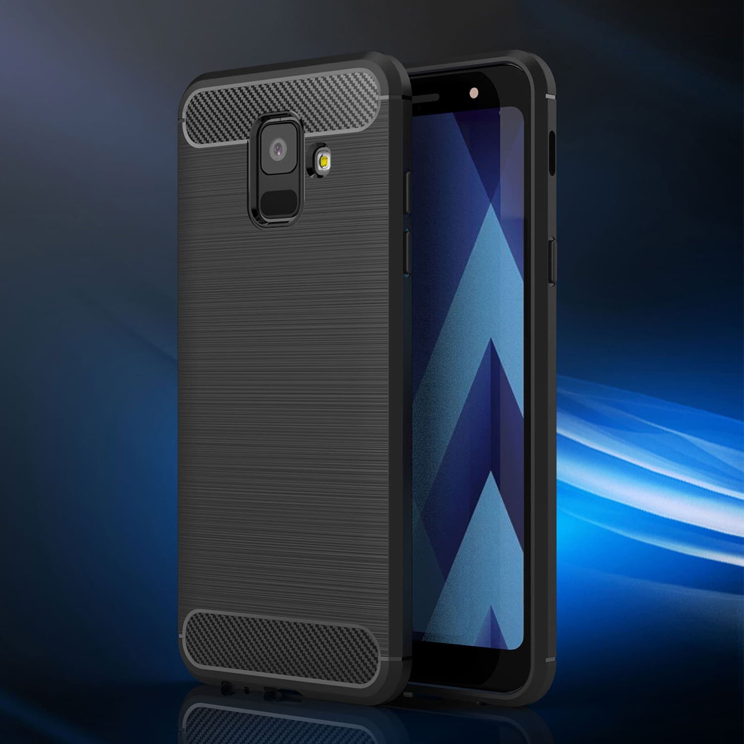 Techsuit Carbon Silicone - θήκη για Samsung Galaxy A6 (2018) - Μαύρο 3