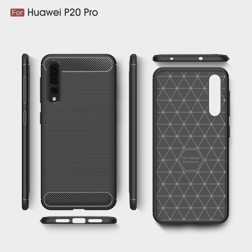 Techsuit Carbon Silicone - θήκη για Huawei P20 Pro - Μαύρο 4