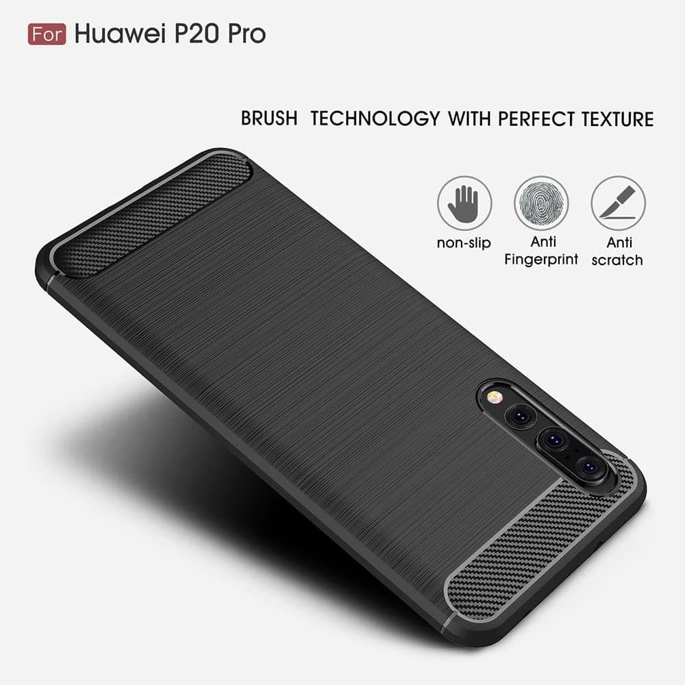 Techsuit Carbon Silicone - θήκη για Huawei P20 Pro - Μαύρο 5