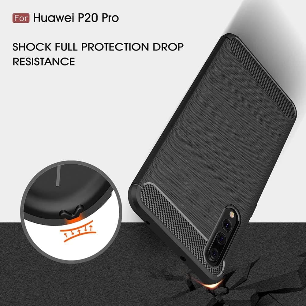 Techsuit Carbon Silicone - θήκη για Huawei P20 Pro - Μαύρο 6