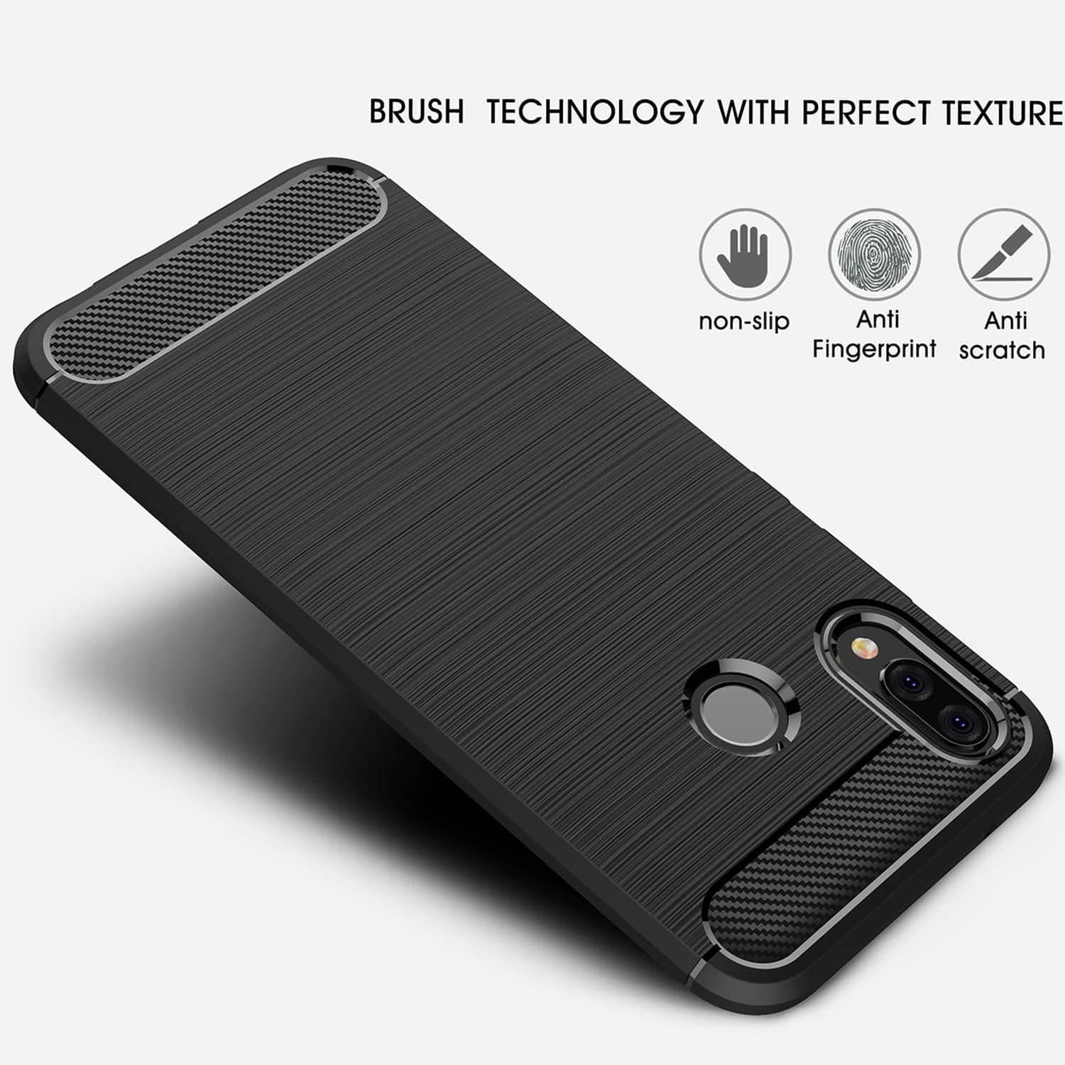 Techsuit Carbon Silicone - θήκη για Huawei P20 lite - Μαύρο 3