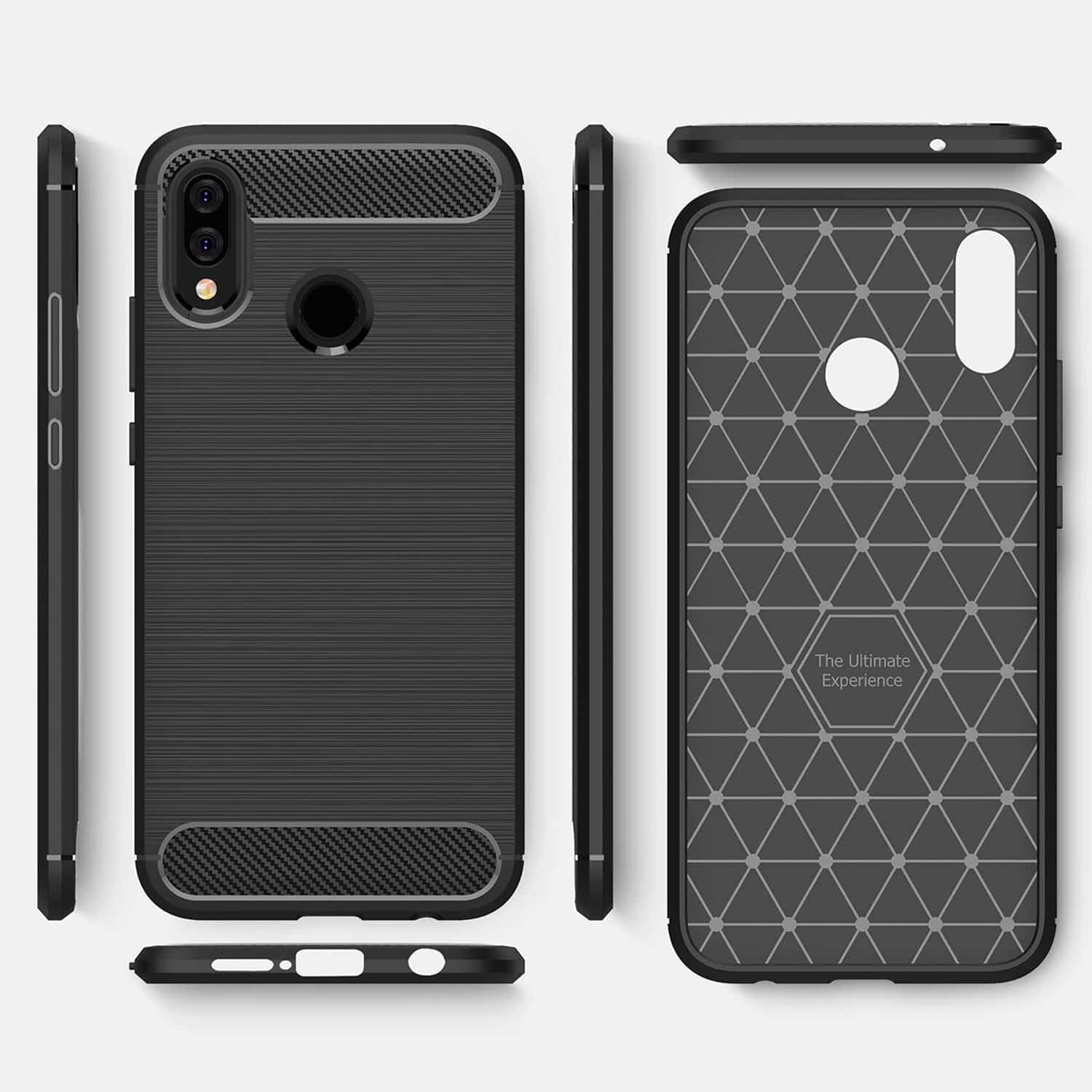 Techsuit Carbon Silicone - θήκη για Huawei P20 lite - Μαύρο 5