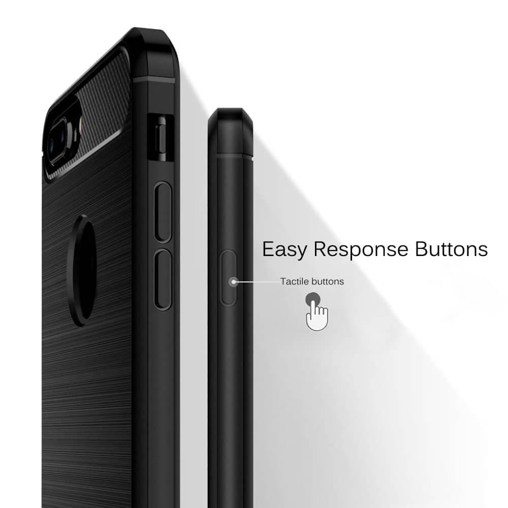 Techsuit Carbon Silicone - θήκη για Apple iPhone 8 Plus - Μαύρο 4