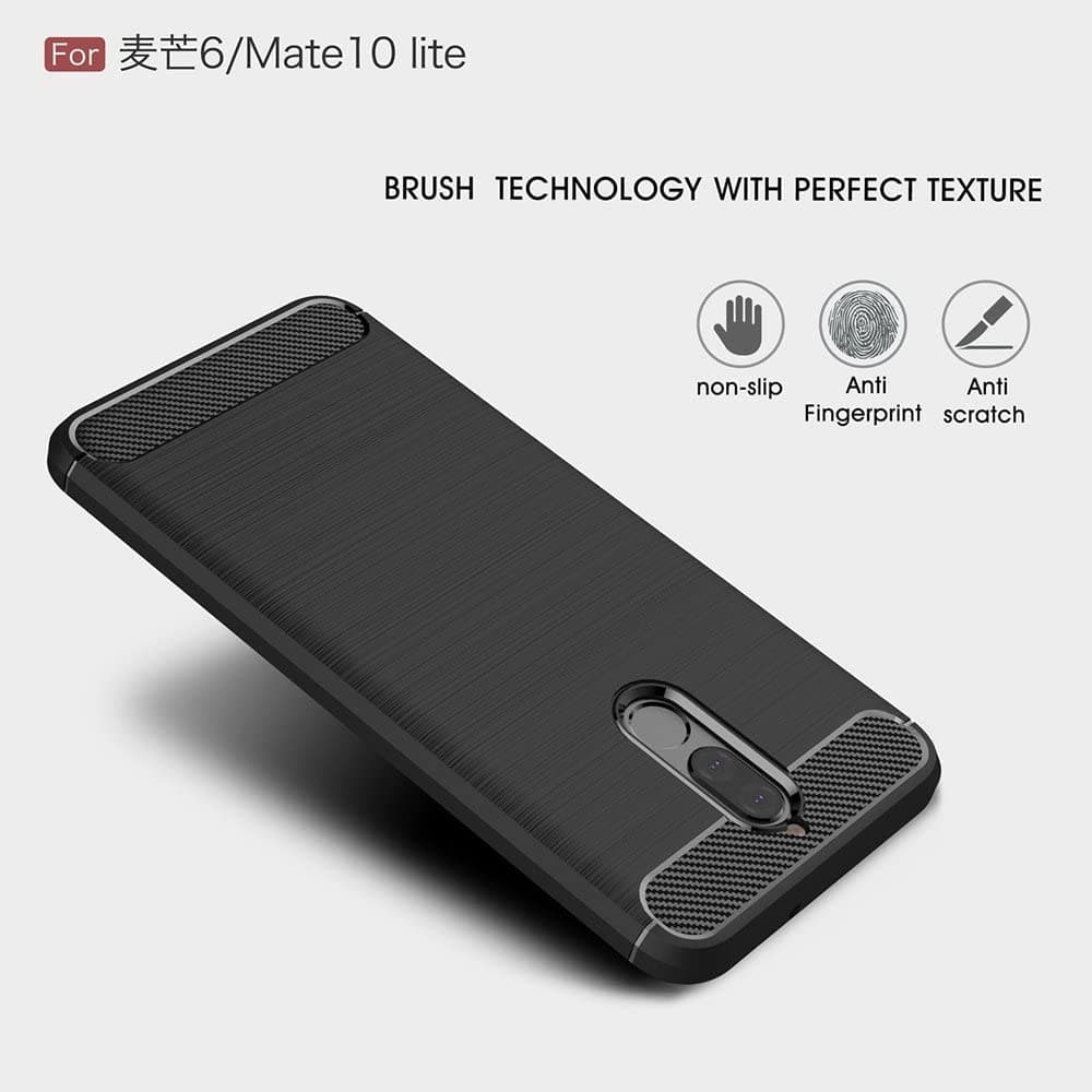 Techsuit Carbon Silicone - θήκη για Huawei Mate 10 Lite - Μαύρο 5