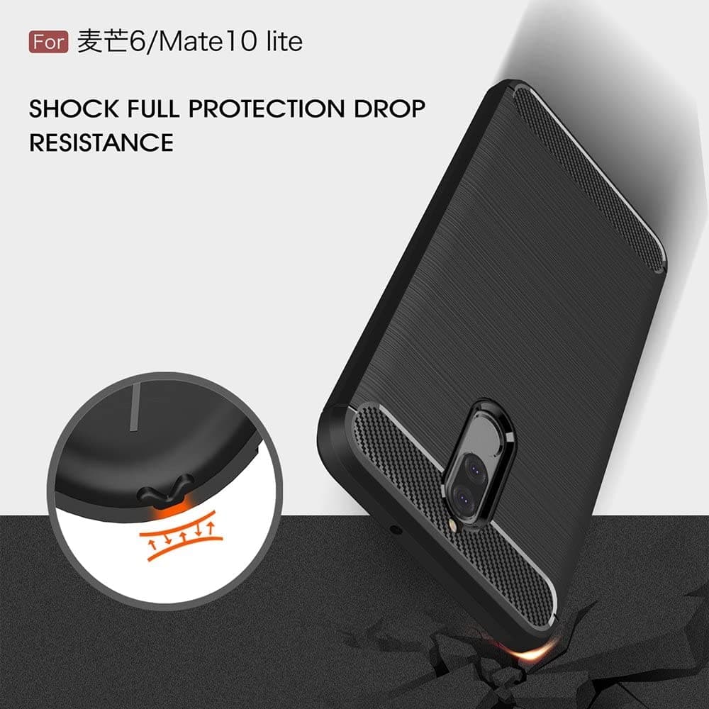 Techsuit Carbon Silicone - θήκη για Huawei Mate 10 Lite - Μαύρο 6