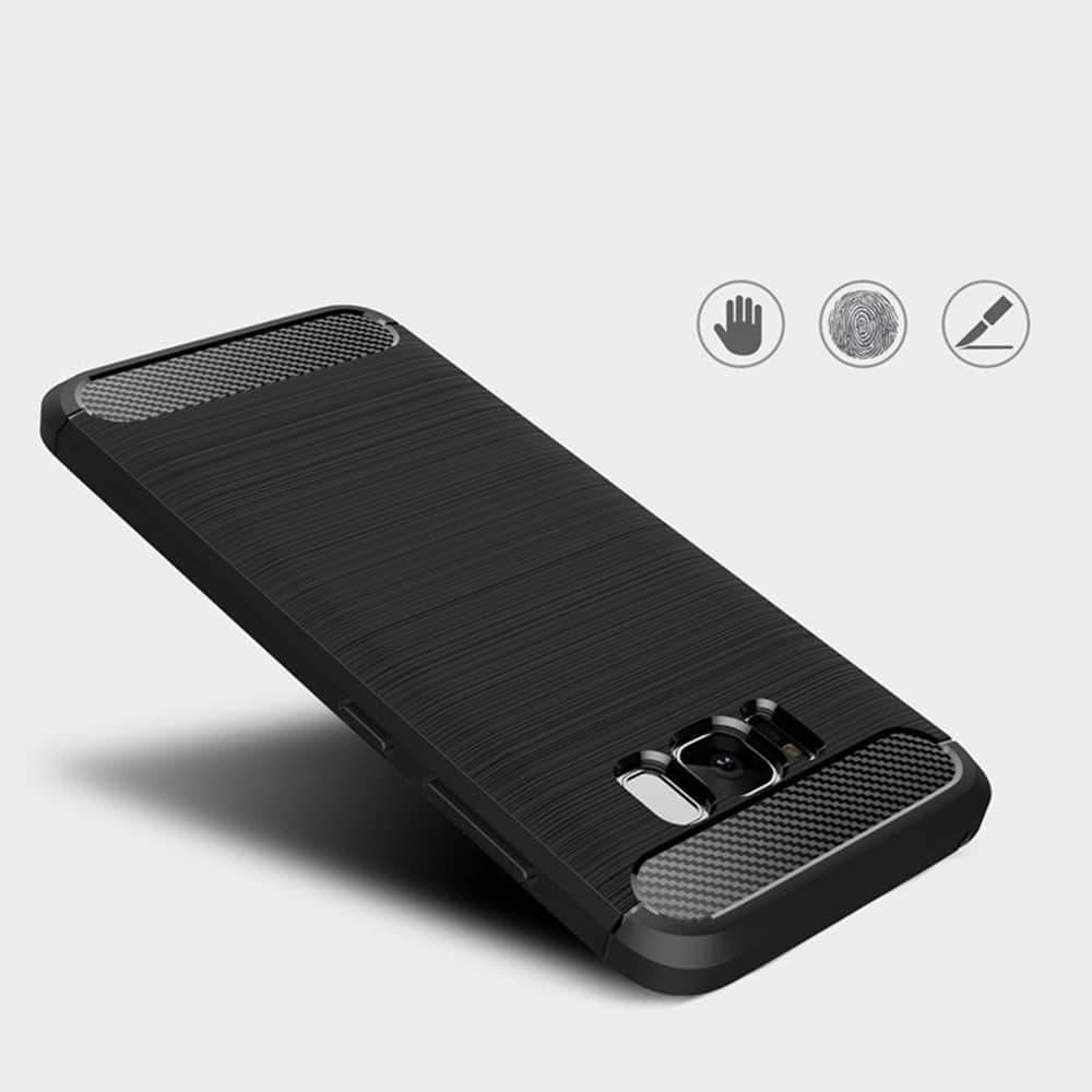 Techsuit Carbon Silicone - θήκη για Samsung Galaxy S8 - Μαύρο 2